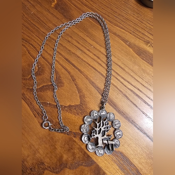 Vintage Tree of Life / Zodiac Signs Necklace - Picture 1 of 5